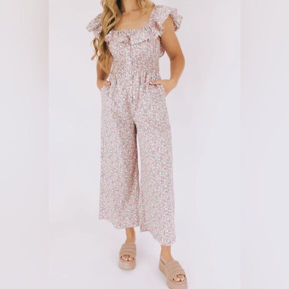 Pants - NWOT Mable x Anthropologie Garden Party Cropped Jumpsuit Size Large